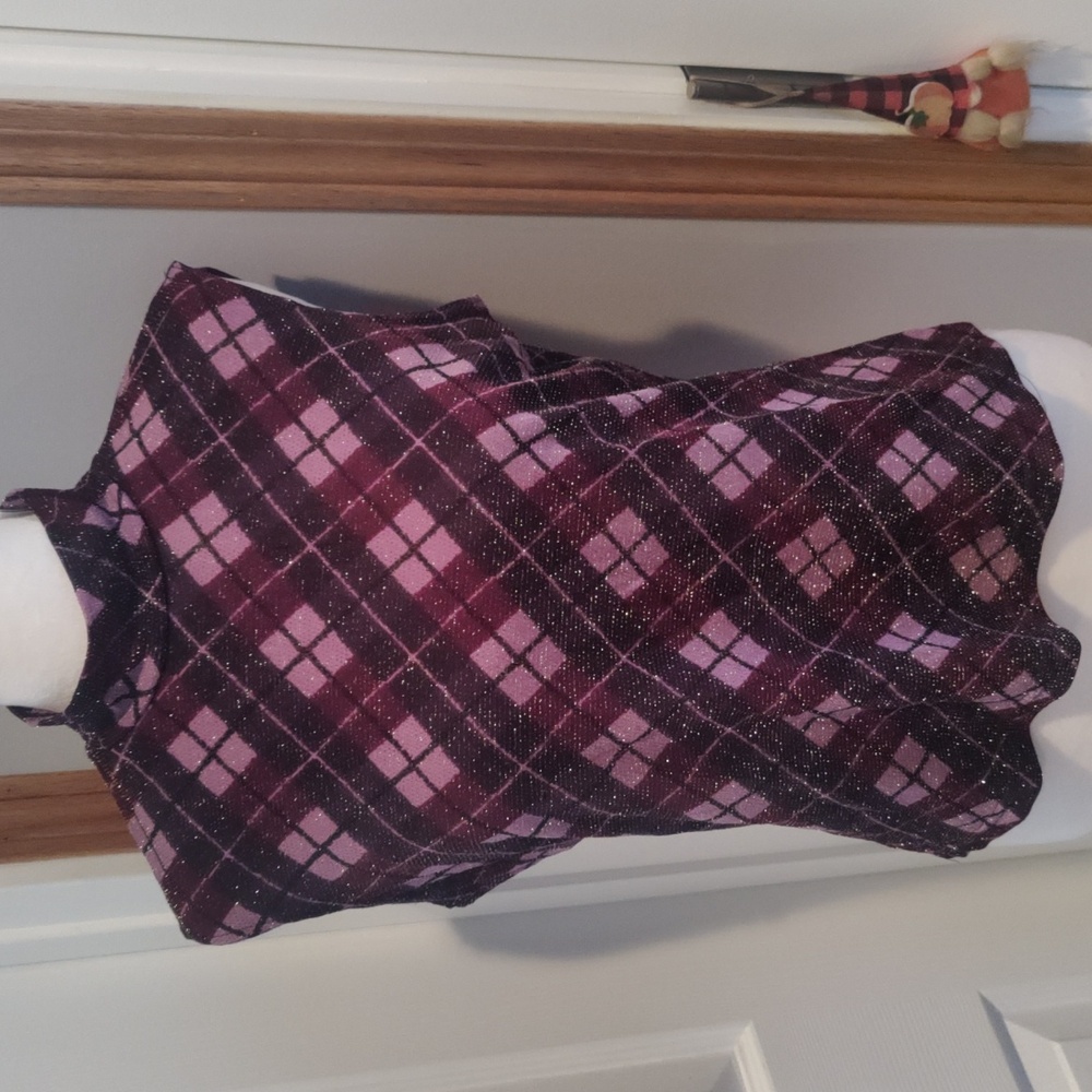 Worthington Petite Vintage sparkle blouse vest multi purple  size petite medium